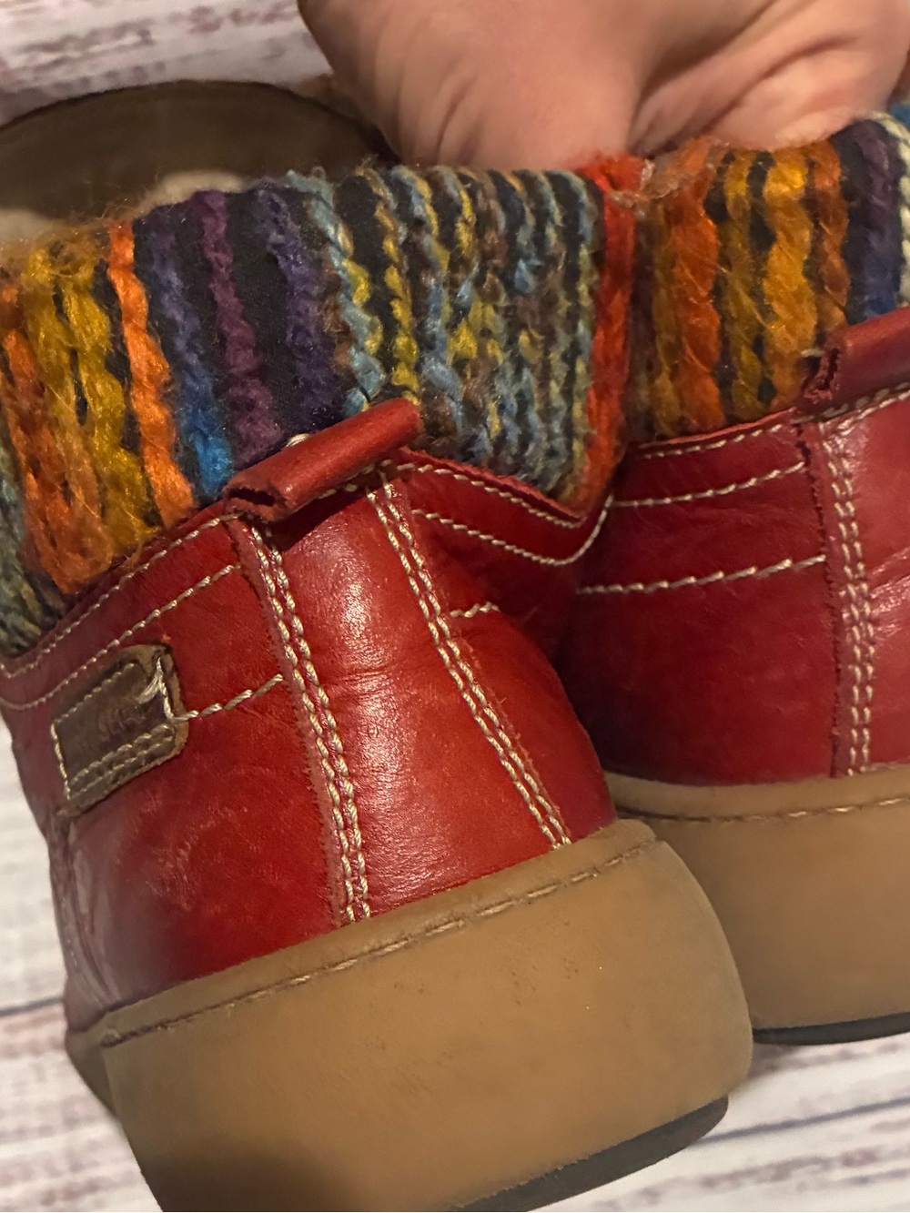 Josef Seibel Maren 06 red leather ankle boots Red Women's Lace-Up - Picture 5 of 8